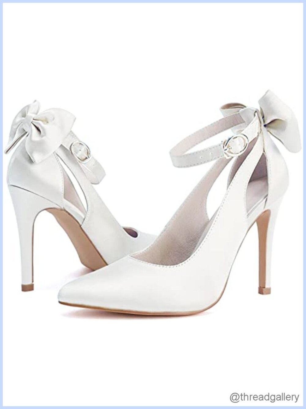 Women's Faux Suede Stiletto Heels Pointed Toe Bow Ankle Strap Wedding Pumps